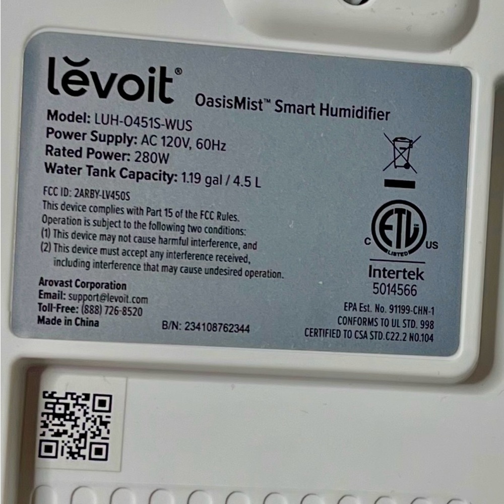 Levoit White Humidifier - Picture 13 of 15